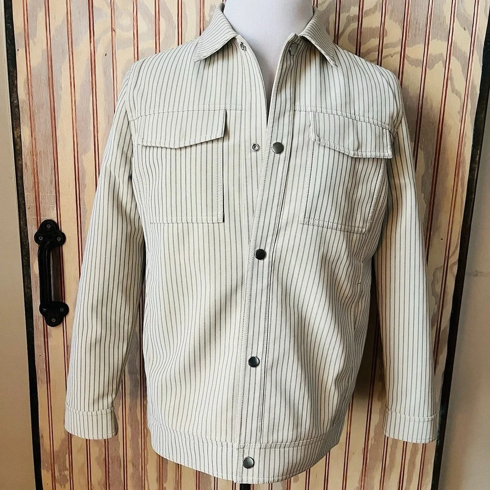NWT Marc Asher Men's Lined Collared Shirt Shacket Trucker Jacket Size‎ S